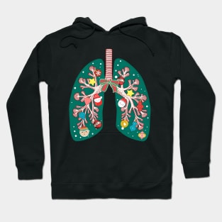 Respiratory Therapist a Lung Christmas Lights RT Nurse Design Hoodie